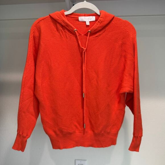 Chelsea & Theodore DOlman Sleeve Sweater Orange Size XS Hoodie - Picture 1 of 7